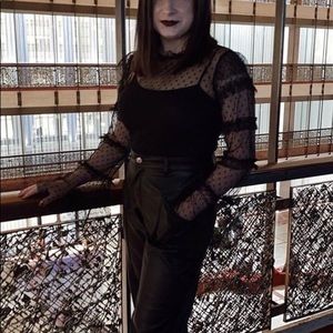 Nasty Gal Black Sheer Shirt 6 GoingOut LongSleeve